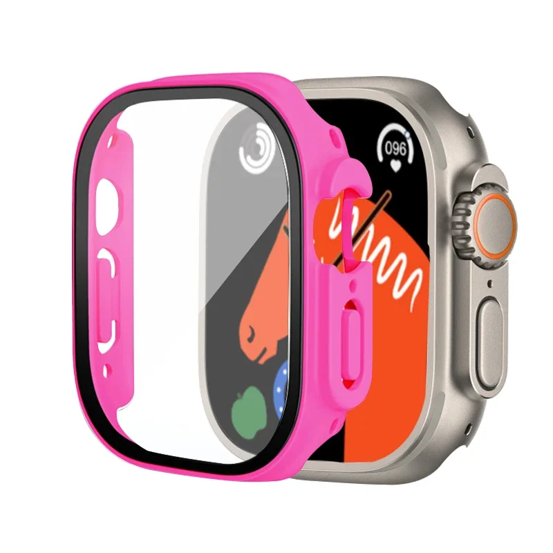 Premium Screen Protector with PC Bumper for Apple Watch Ultra - Tempered Glass Case Accessory