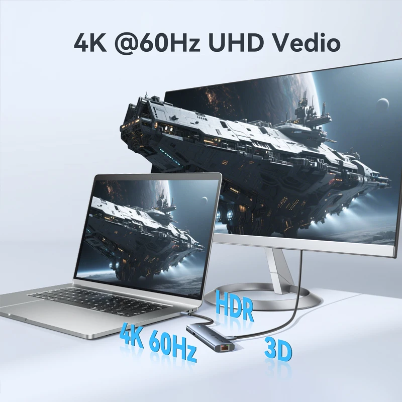 USB Hub Vention USB C Hub HDMI 4K 60Hz 9 in 1 PD 100W RJ45 Adapter USB3.0 Hub 5Gbps Splitter Docking Station for MacBook Air iPad Laptop
