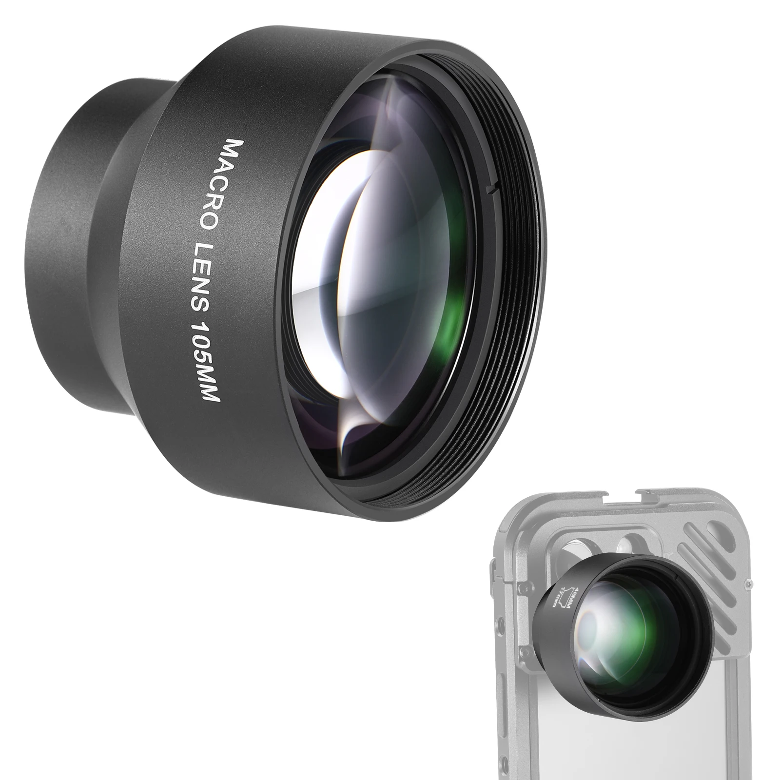 HD 105mm Macro Lens Adapter for 17mm Thread Backplate iPhone Samsung Xiaomi Phon