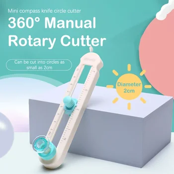 360 ° Taglierina Circolare Manuale Rotante per Carta, Strumento Fai-da-Te per Ritagli, Attrezzo per Taglio Carta, Forniture per Ufficio e Studenti