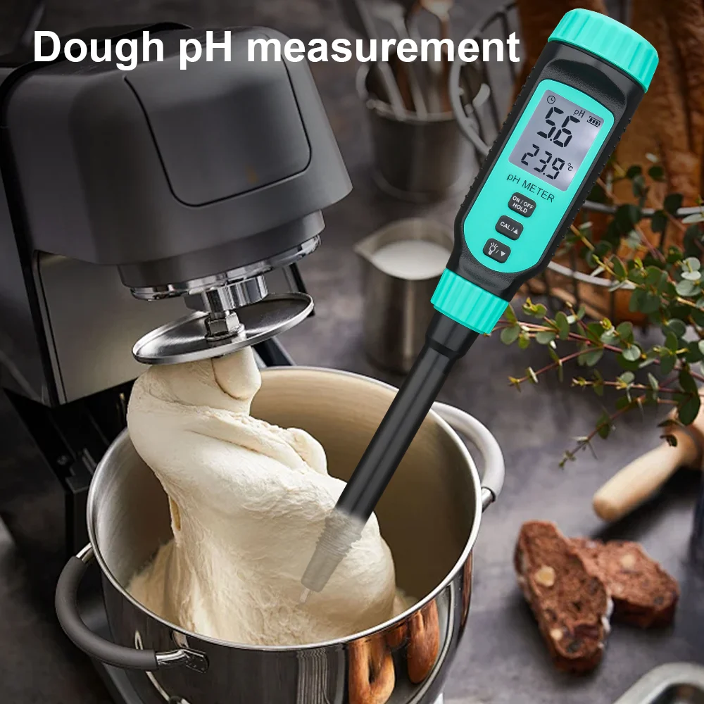 Soil Tester PH Meter Professional Penetrating PH Meter 4 in 1 Dough Meat Bread Vegetable Fruit Sauces Semi-solid Tester