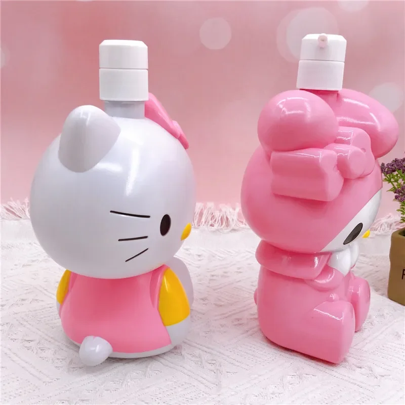 Sanrio Hello Kitty bottiglie sapone liquido Dispenser da viaggio bottiglia di grandi capacità vuoto tipo di pressa Shampoo bottiglia di lozione per il lavaggio del corpo