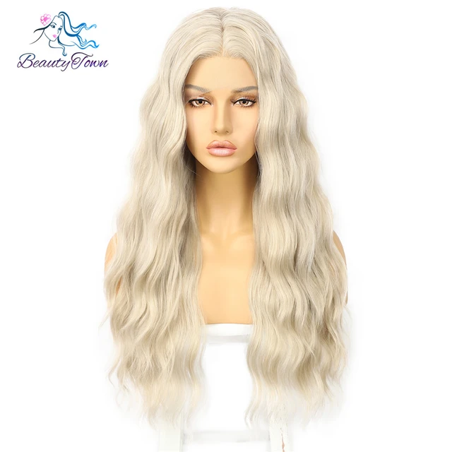 BeautyTown Purple Wig Long Straight Lace Front Hair for Women