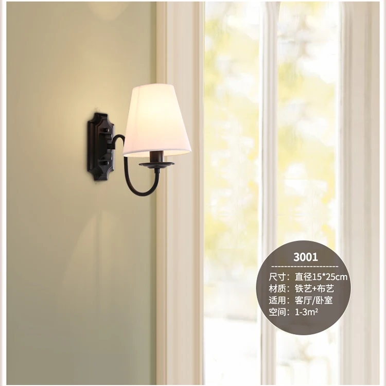 Description Picture 6 of itemAmerican Style Wall Lamp Retro Garden Wall Sconce Led Lights Bedroom Bedside Lamp Rural Creative Aisle Iron Indoor Lighting