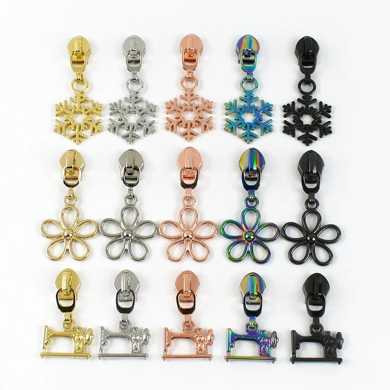 5/10Pcs Bag Zippers Repair Slider for 5# Nylon Zip Backpack Closure Zipper Puller Head Purse Replacement Zips Lock Accessories