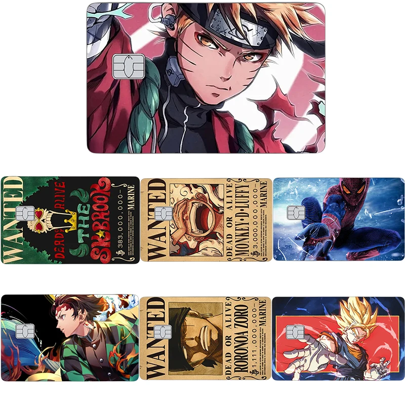 

Anime One Piece Debit Card Bank Card Decorative Stickers Cartoon Small Chip Matte Skin Waterproof Sticker Cute Game Card Toys