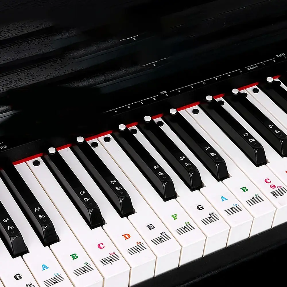Replacement Removable Piano Training Stickers Musical Supplies Reusable Keyboard Note Sticker Transparent Piano Key Decal