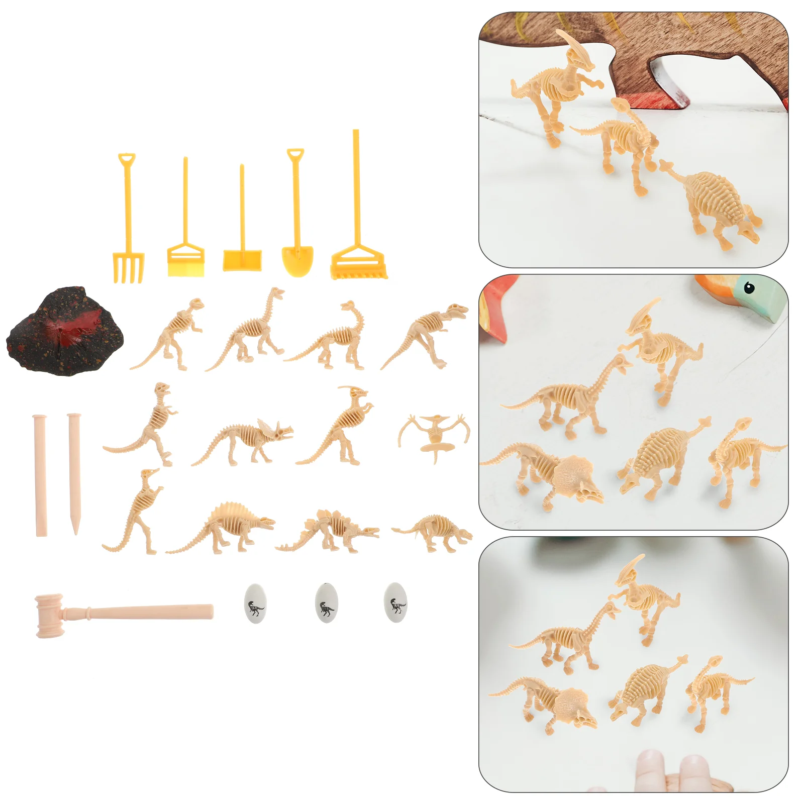 

19/24Pcs Assembly Dinosaurs Skeletons Models Children'S Archaeological Toys Teaching Models Excavation Toys