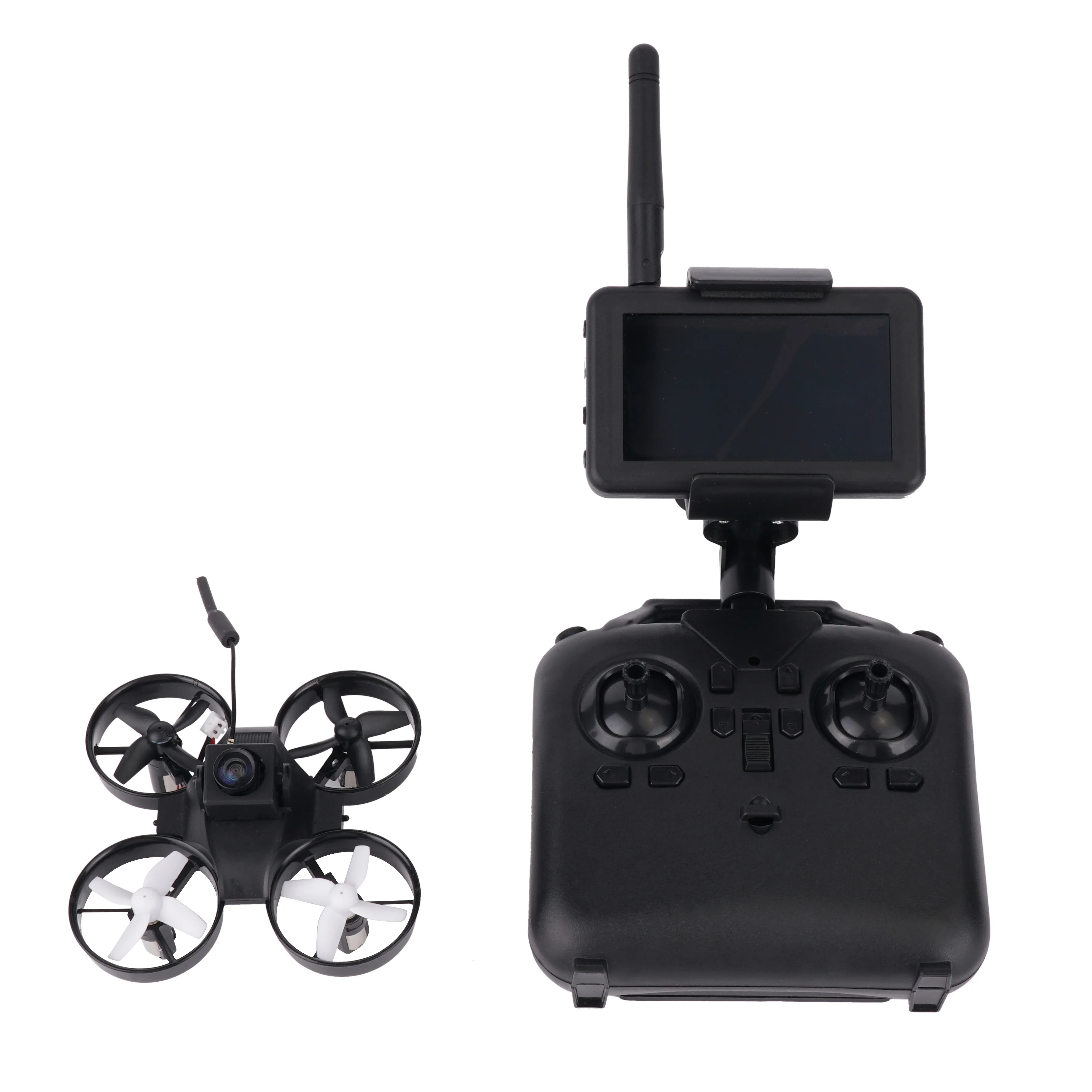 Drone FPV Micro 180mm en vol stationnaire dans une pièce lumineuse