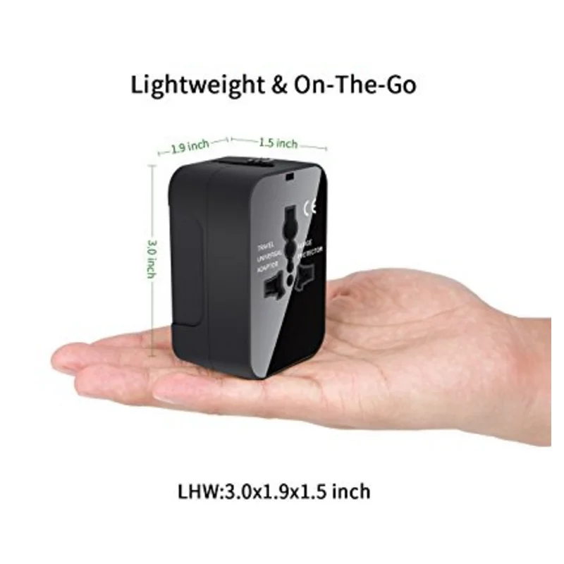 Power Adapter Travel Adapter Dual USB Port Universal UK to EU Plug