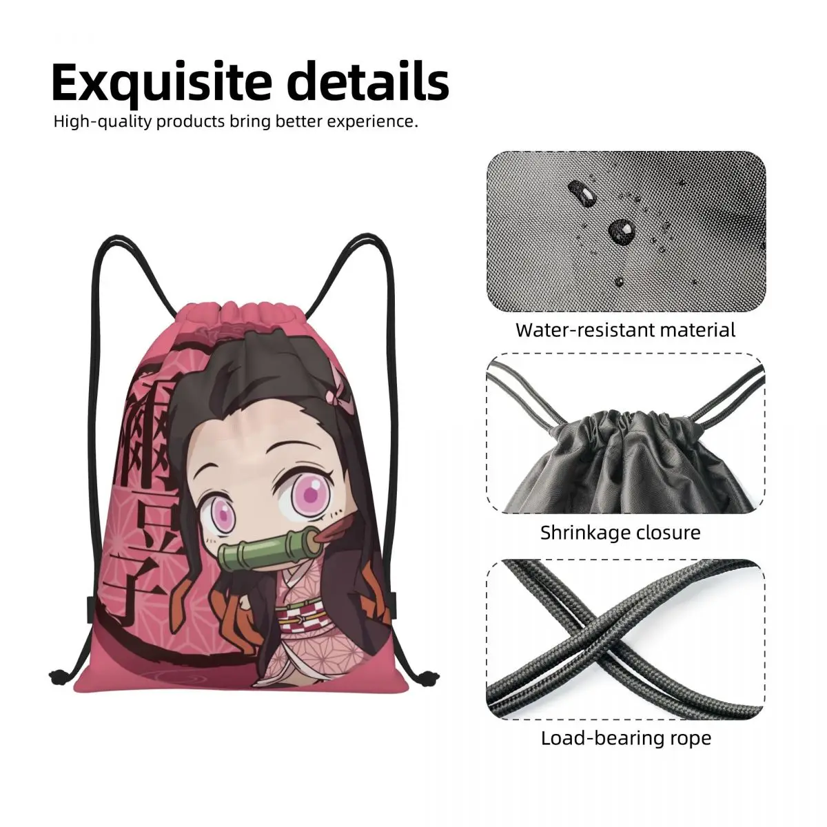 Uniseks rugzak pennenetui Tanjirou Nezuko 3D Anime Print