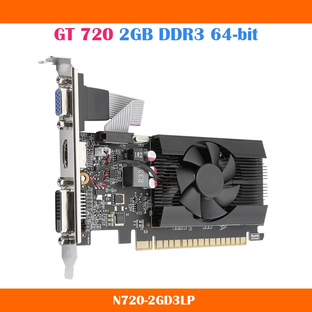gaming card for pc GT 720 2GB Graphics Card For Msi N720-2GD3LP DDR3 64 bit Video Card Original Quality Work Fine Fast Ship graphics card for desktop