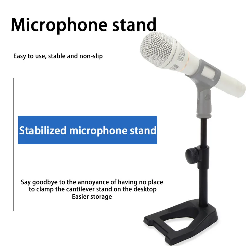 Desktop microphone stand adjustable 3/8-inch screw retractable microphone stand, for live singing、 entertainment live streaming