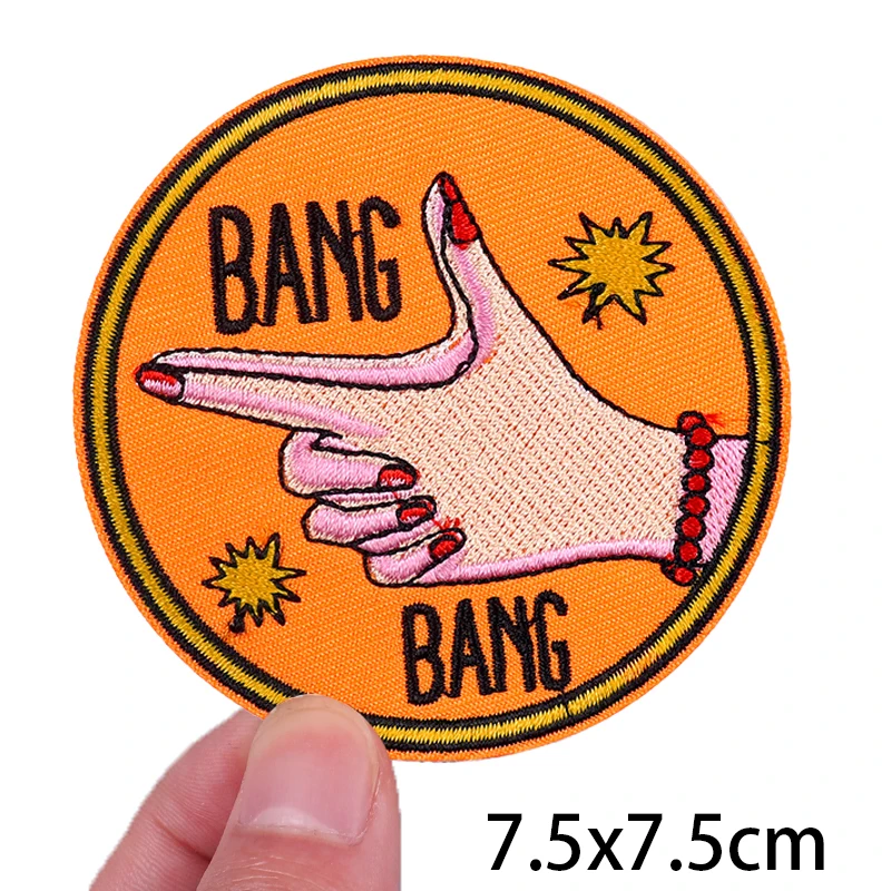 Embroidered Cartoon Letter Patch – Striped Iron-On