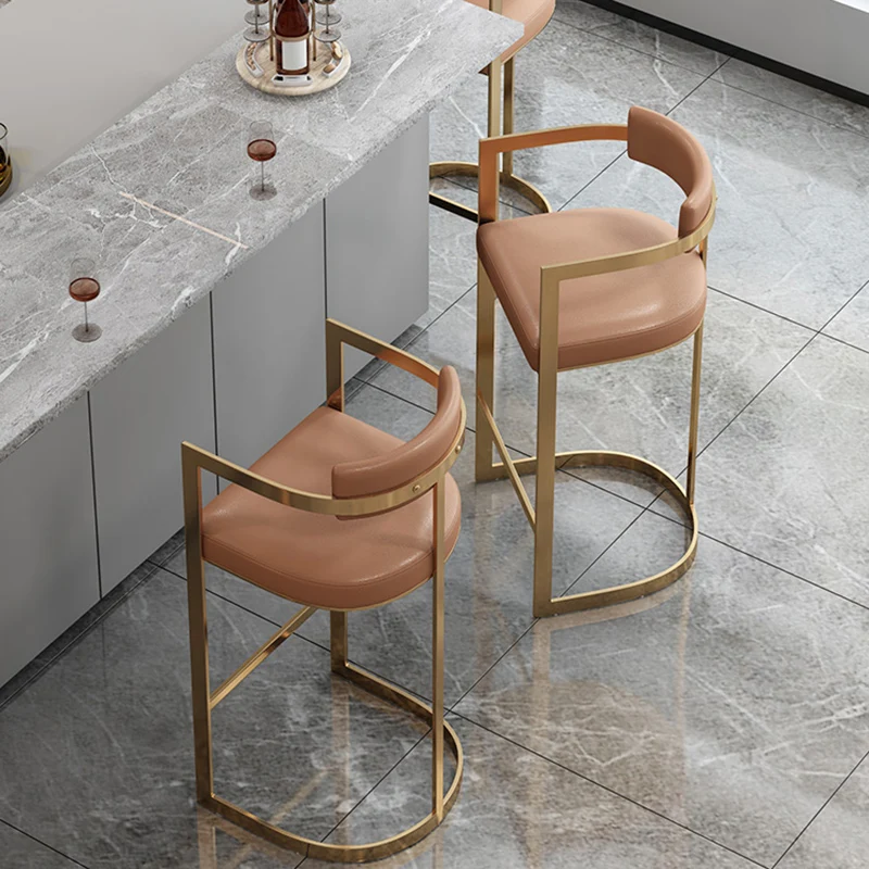

High Leather Relaxing Bar Stools Nordic Outdoor Saddle Bedroom Luxury Bar Stools Design Vanity Sgabelli Isola Cucina Furniture