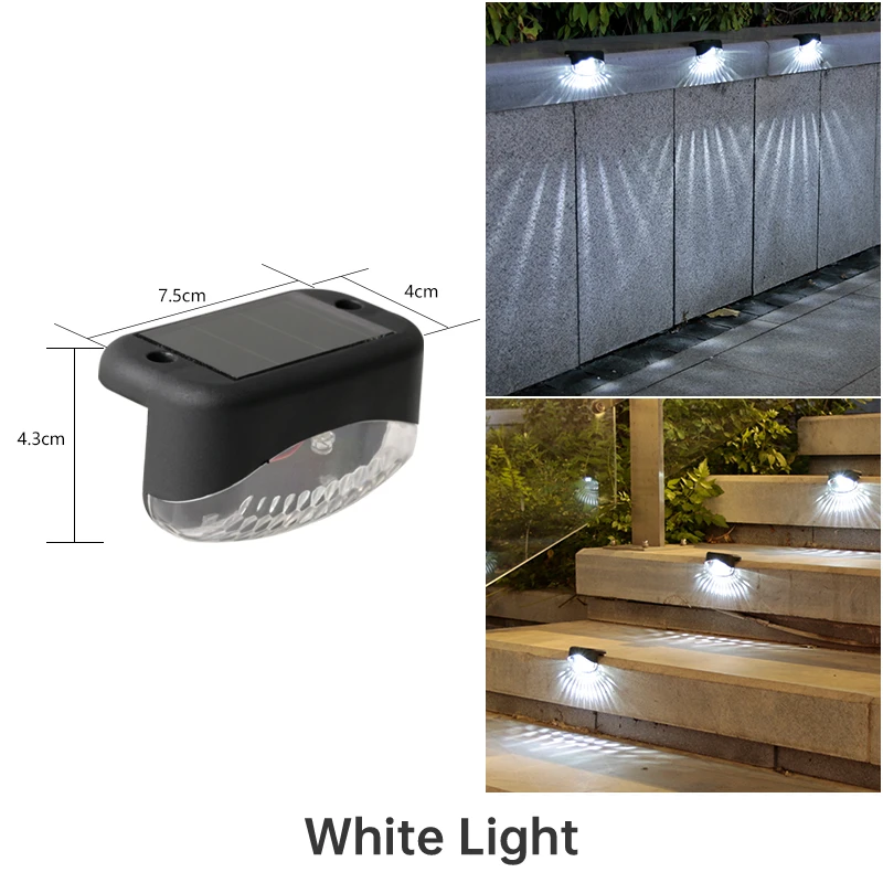 Garden Landscape Step Lights Outdoor Lighting Fence Lamp Waterproof Solar Power Balcony Lighting Lamps Home Small Night Light