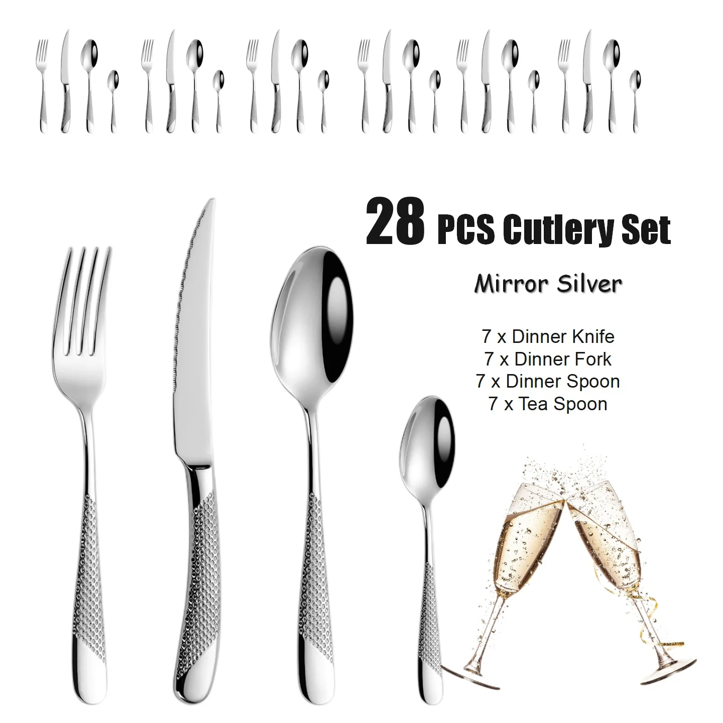 28PCS - Silver