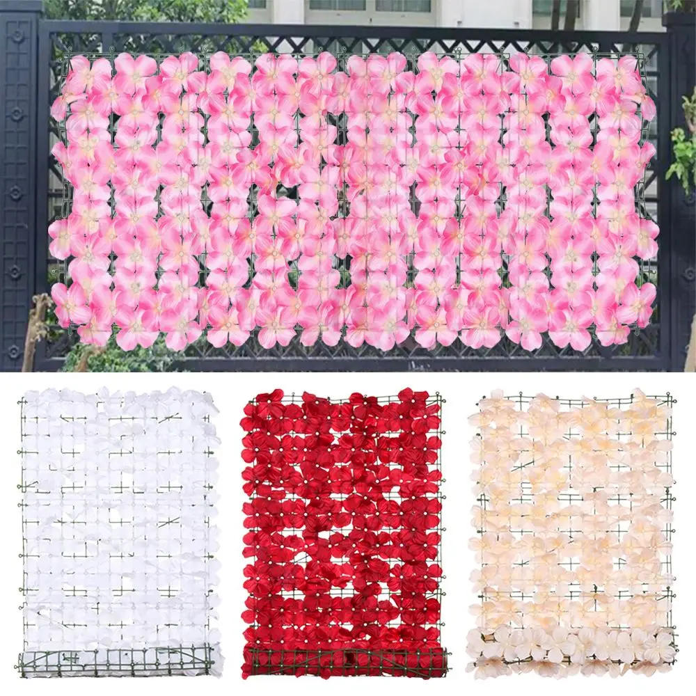 

Garden Flowers Fence Wall Decor Balcony Screen Wall Screen Artificial Sakura Guardrail Artificial Fence Hydrangea Row
