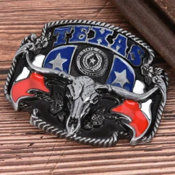 Western Herren Cowboy Cowgirl Bull Texas Legierung Leder Gürtels chnalle Vintage Punk – Detail 13