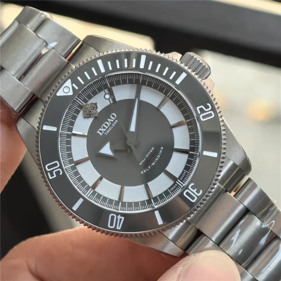 Ixdao-メンズ自動機械式チタン時計、オリジナルスポーツダイビング時計