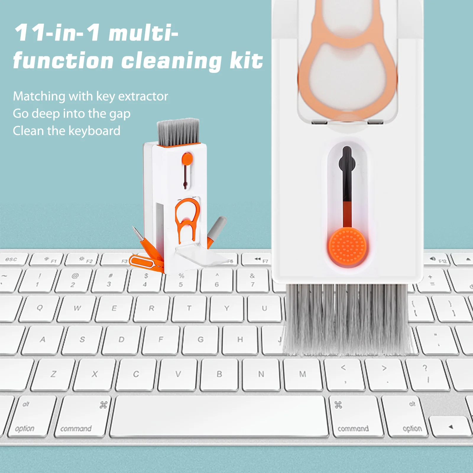 11-in-1 Computer Keyboard Cleaner Brush Kit Phone Holder Earphone
