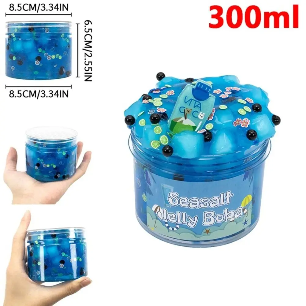 Soft 300ml/70ml Slime Kit Fruit Crunchy Non-Sticky Jelly Cube Slime Stress Relief Glitter Children's Toy Gifts Party Favor Gifts slime kit,fluffy slime