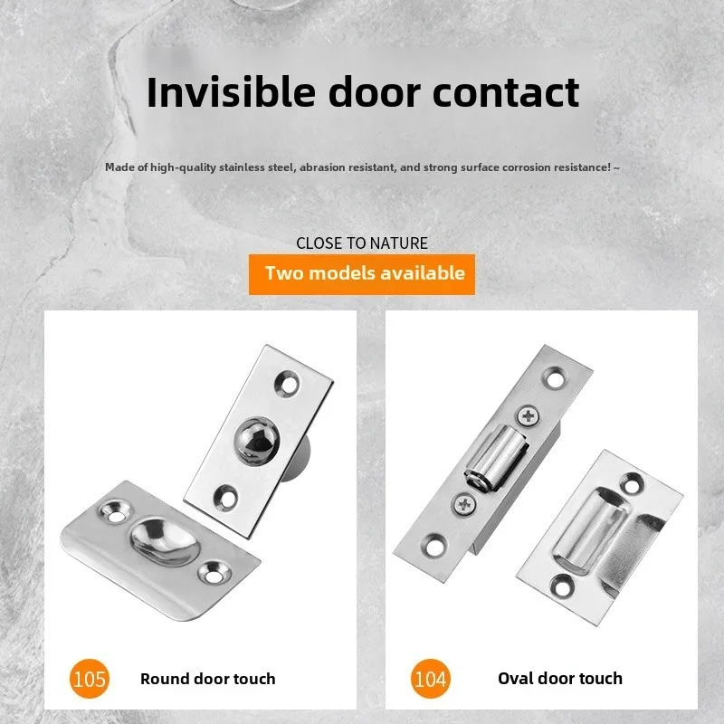 Stainless Steel Closet Door Ball Catch 1Set With Screw Cabinet Gate Spring Roller Ball Door Latch Set Stopper Furniture door catches cabinet door latch