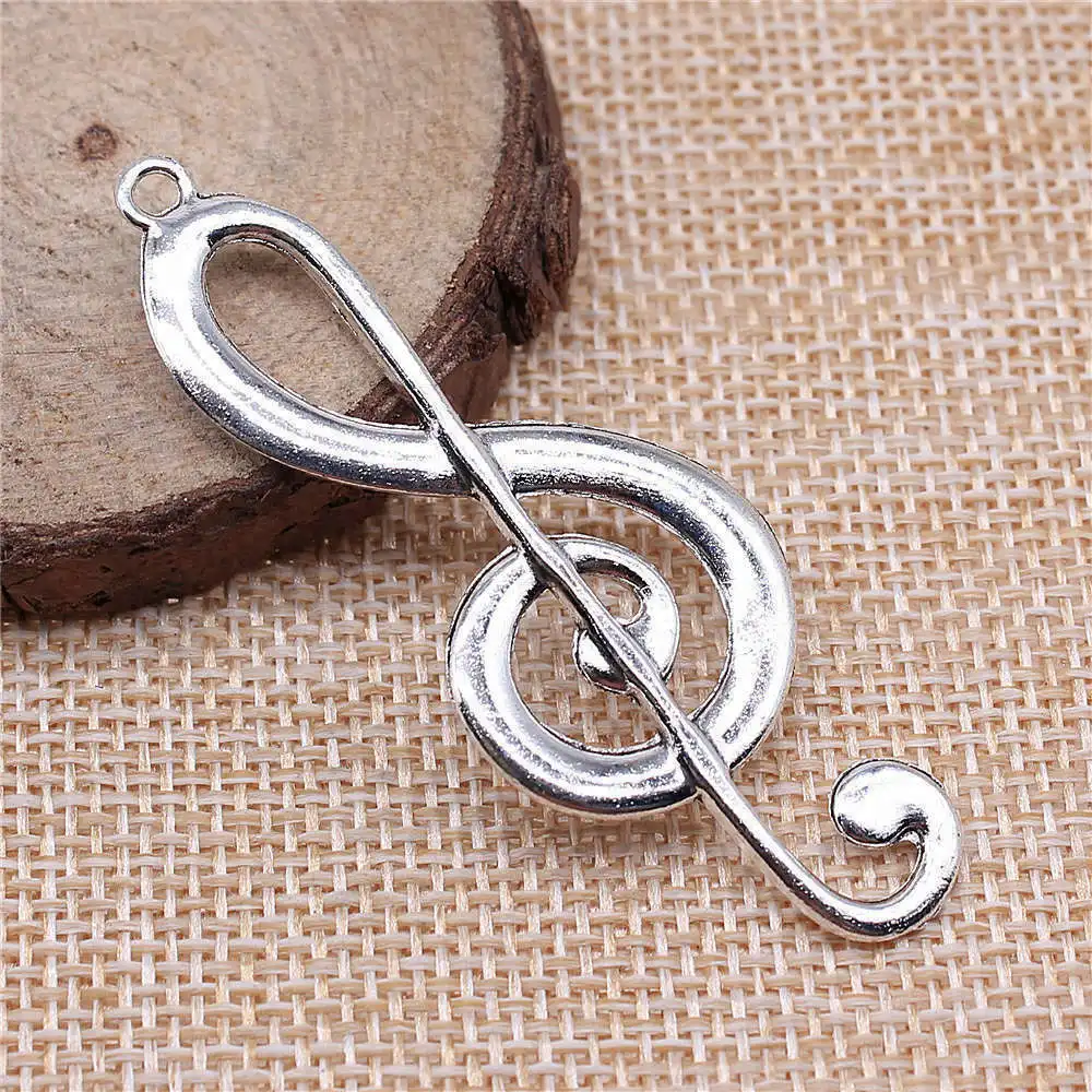 

Diy Accessories Muscial Note Treble Charms Supplies For Jewelry 61x22mm 2pcs