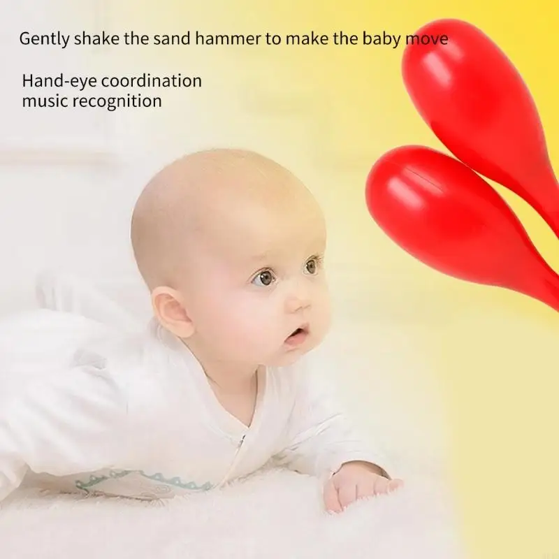 831C 1Pair Plastic Maracas Toy Party Shakers Noisemakers Plastic Maraca Shakers