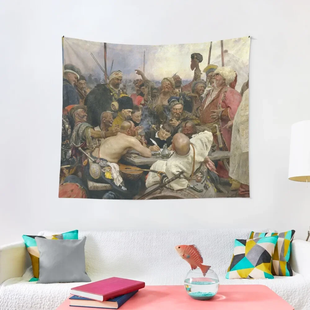 

The Reply of the Zaporozhian Cossacks to Sultan Mahmoud IV - Ilya Repin Tapestry Kawaii Room Decor Home Supplies Tapestry