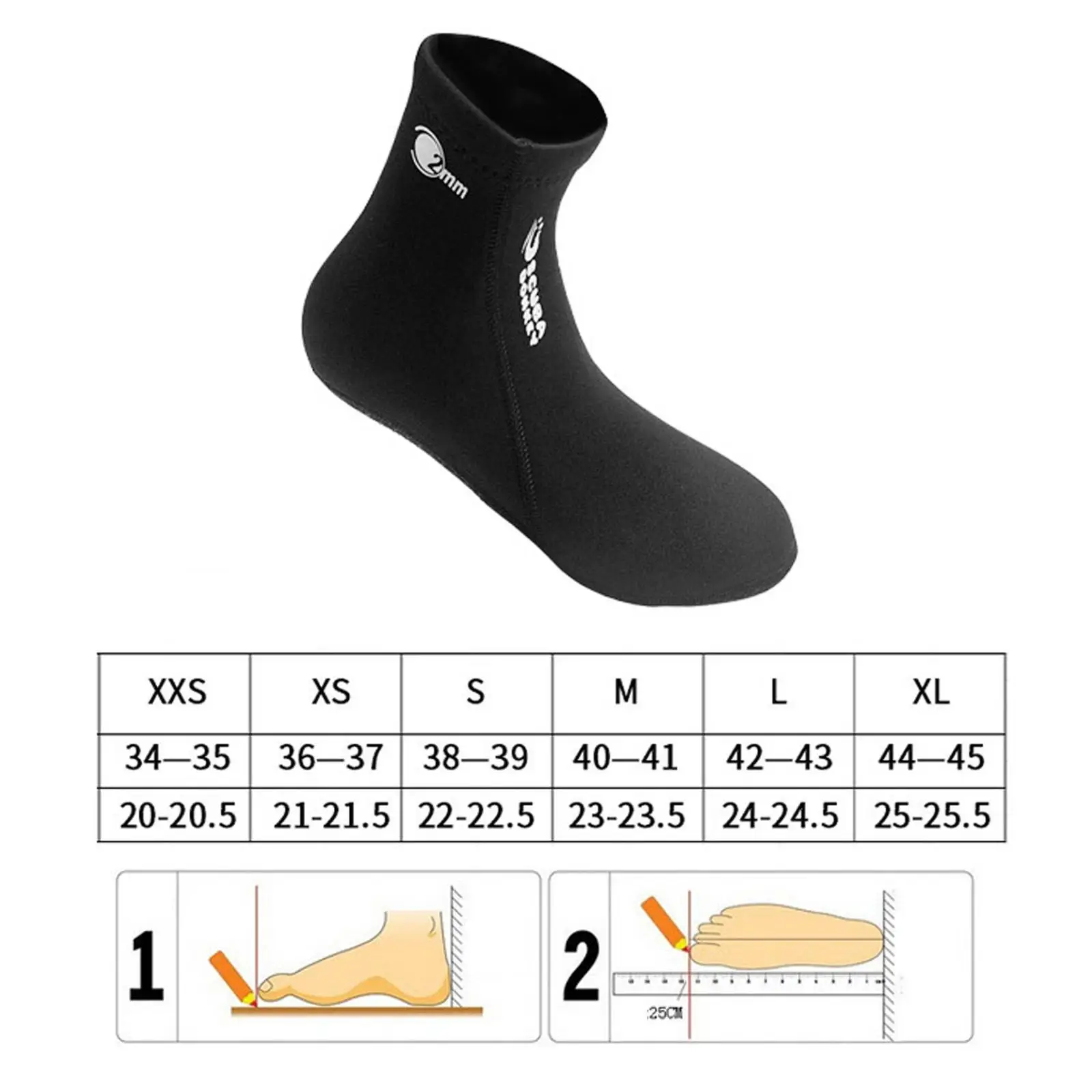2mm Neoprene Wetsuit Socks Socks Diving Beach Water Fin Sock Anti Slip Barefoot Quick Dry for Women Men Sailing Kayaking 5