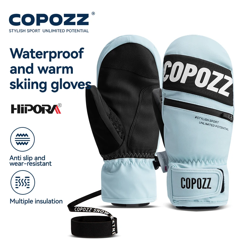 COPOZZ Upgrade Thicken Ski Gloves Winter Men Women 3M Thinsulate Thermal Snowboard Gloves Waterproof Warm Mittens Ski Gloves 3