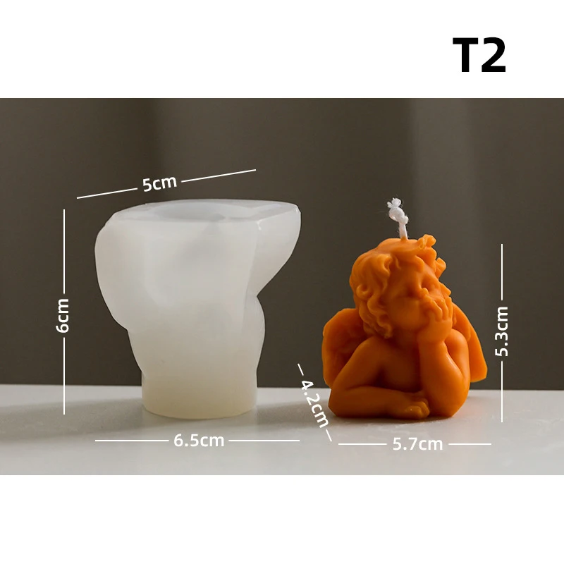 Description Picture 4 of itemSilicone Mold Winged Angel Scented Candle Mold Cake Ornament Handmade Soap Candle Gypsum Making Resin Mold