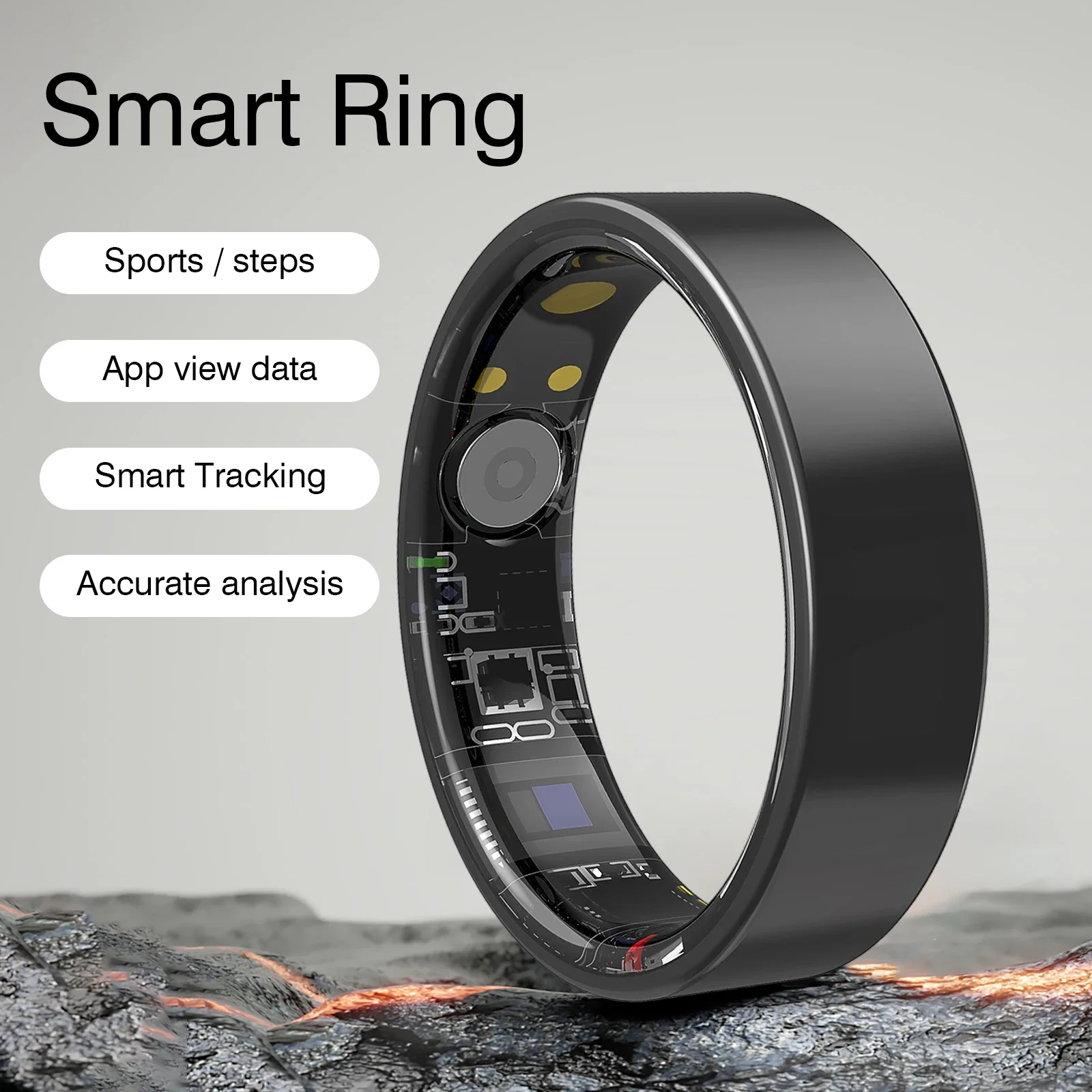 2026 New Smart Ring Men Women, Heart Rate Blood Oxygen and Sleep Monitor Smartring IP68 & 5ATM Waterproof, Multi-sport Mode Ring 1