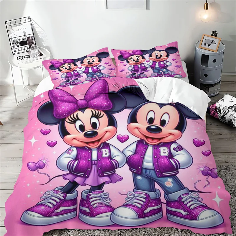 

Комплект постельного белья с изображением Микки, пододеяльник, милая комната, мультяшное украшение для спальни, для подростков, для детей, одинарный, двойной, Королевский