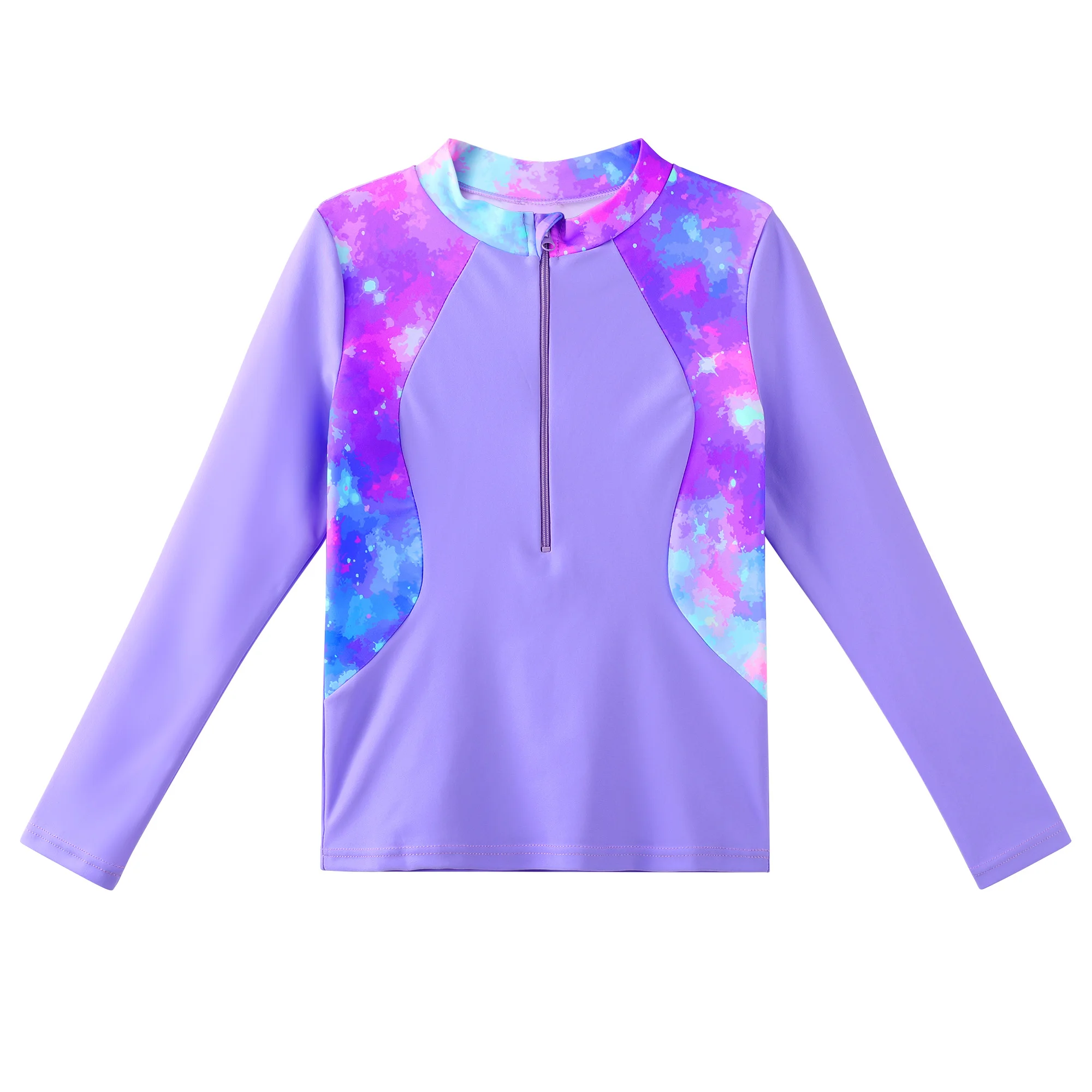 Girls' Long Sleeve Swimsuit UV 50+ Sun Protection Tankini Set Zipper Kids Surfing Bathing Children