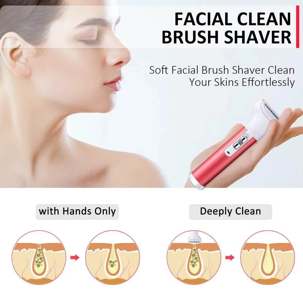 5 in 1 Electric Female Shaver Intimate Care Women's All-in-One Armpit Hair Private Pubic Leg Hair Trim and Shaving 5