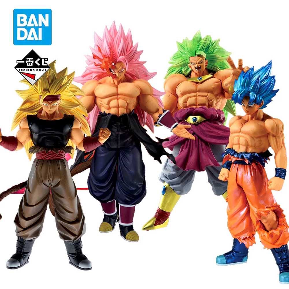Bandai Dragon Ball Ichiban Kuji Mission 5 Super 3 Pink Super Blue Son Goku Super 3 Broly Super 3 Bardock Anime Figure Toys Regalo