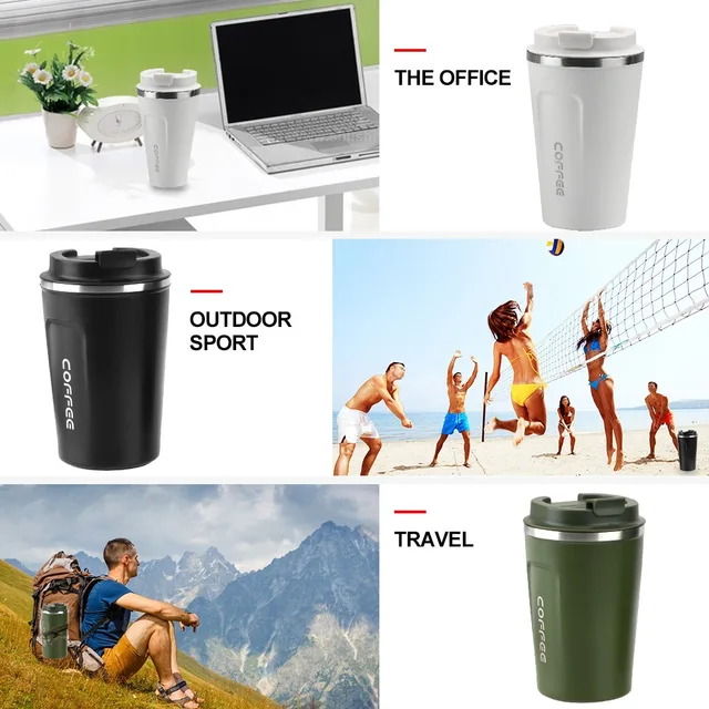 Tasse Thermos de voyage étanche de 380/510ML, pour thé, eau, café, isolation Double couche, tasse Thermos pour café froid et chaud 6