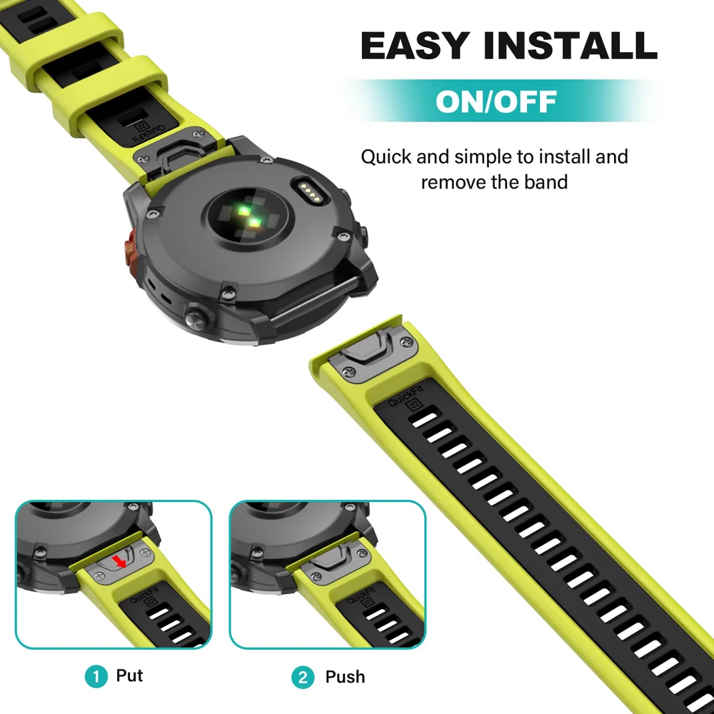 Premium Silicone QuickFit Strap for Garmin Watches - 22mm and 26mm Options Available