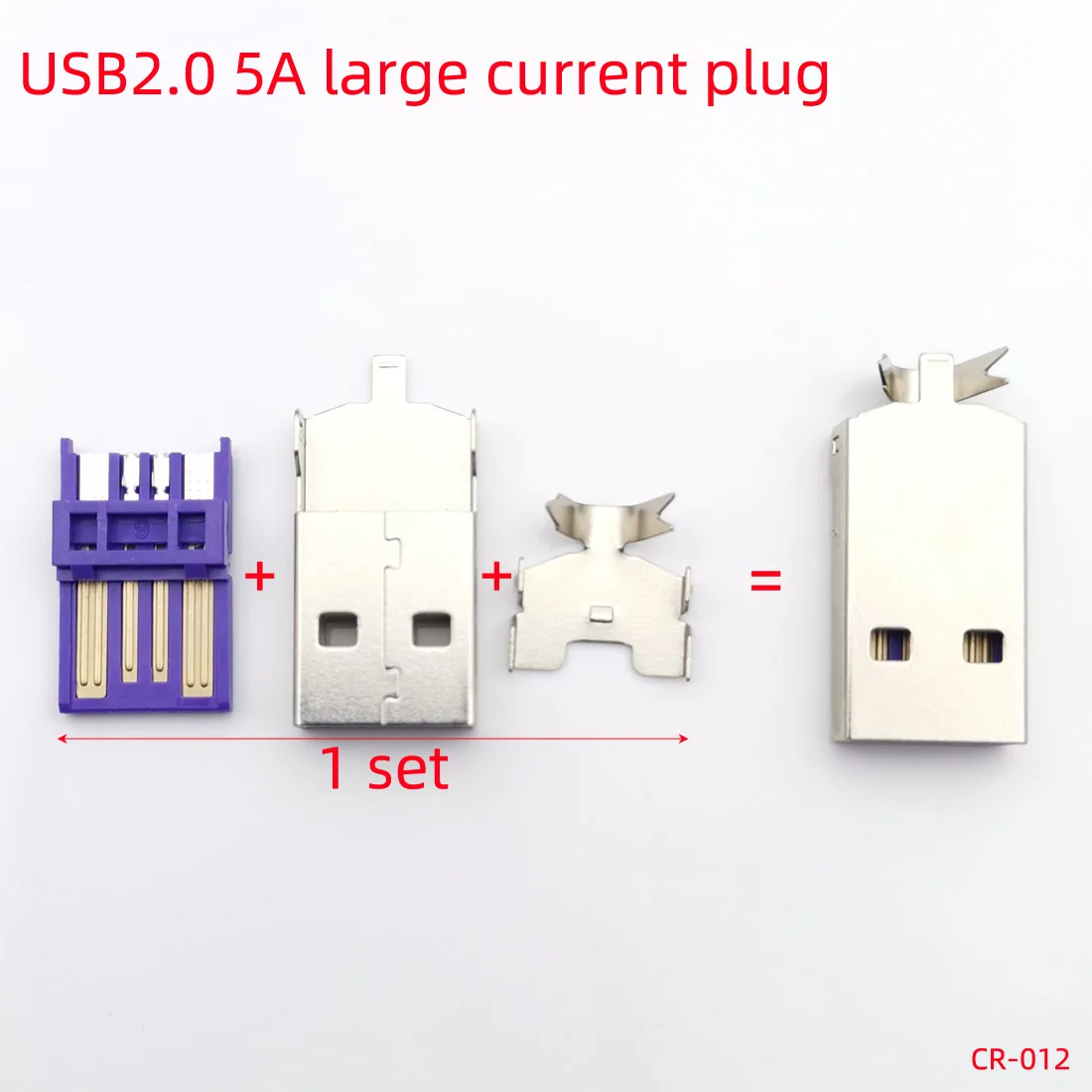 

5Sets DIY USB 2.0 Connector Plug A Type Male Assembly Adapter Socket Solder Type Black White Plastic Shell For Data Connection