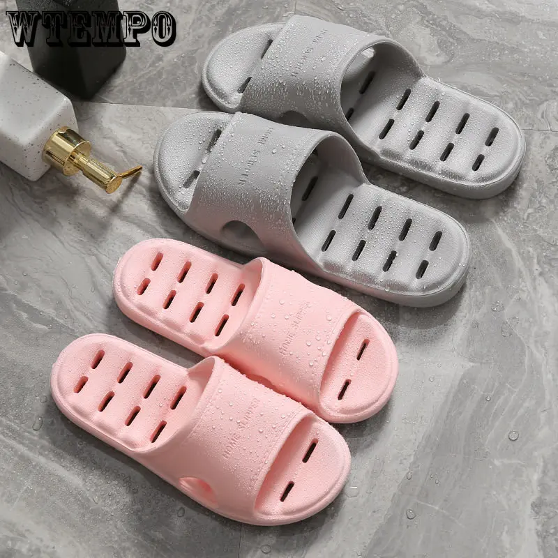 

Bathroom Slippers Women's Summer Home Shoes Bath Non-slip Soft Sole Indoor Water Leakage EVA Slippers for Men