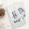 2PCS Winter Ski Skier Kitchen Towel and Napkin Set, Ski Gift, Ski Decoration, Winter Drying Cloth Hand Towel Tea Towel for Bathr 5