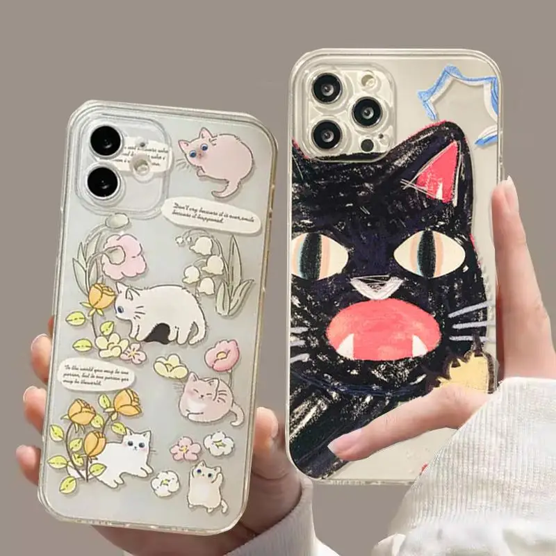 Custodia Per Infinix Zero 30 4G Hot 30I 40 Note 30 Pro Smart 8 7 Tecno Spark 10 20 Pro Cover Butterfly Cute Cat Soft Silicone Capa