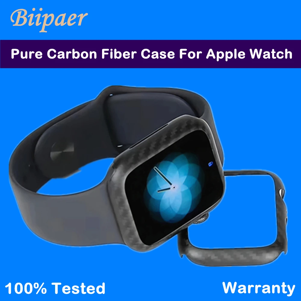 100 Real Pure Carbon Fiber Case For Apple Watch Series 6 40 44mm Ultra