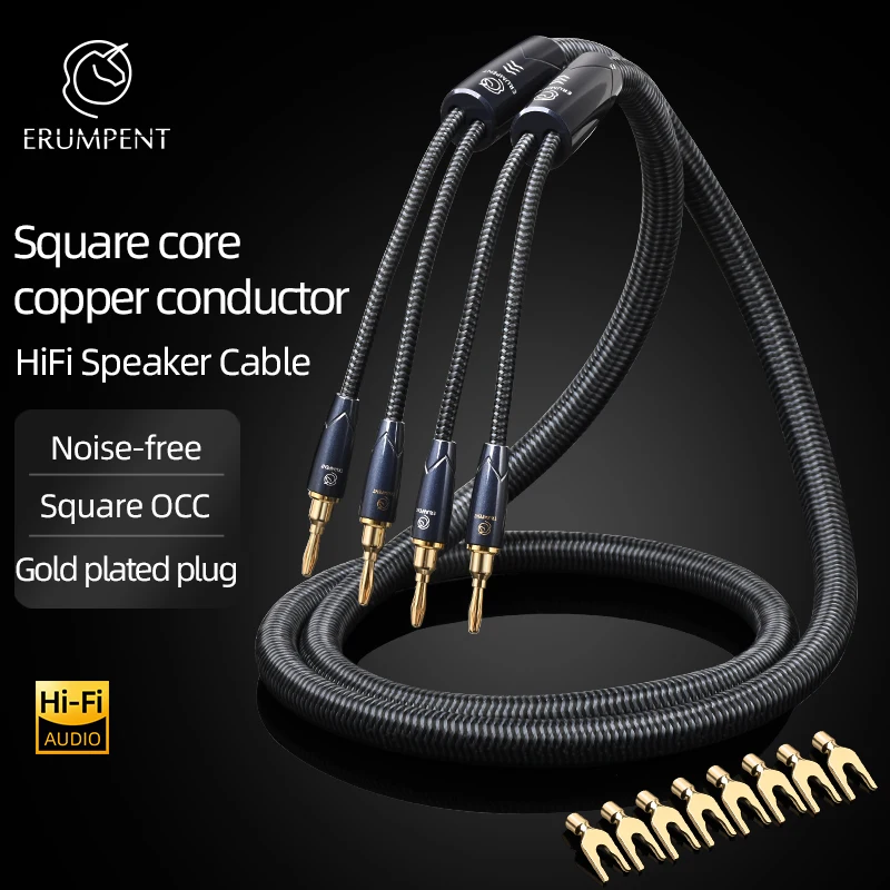 Cavo Per Altoparlanti Alta Fedeltà 2x6,3 Mm² (9 AWG) - OFC Rame Privo Di Ossigeno Con Spinotti Banana Placcati Oro - 2,5 Metri (Coppia) - 4