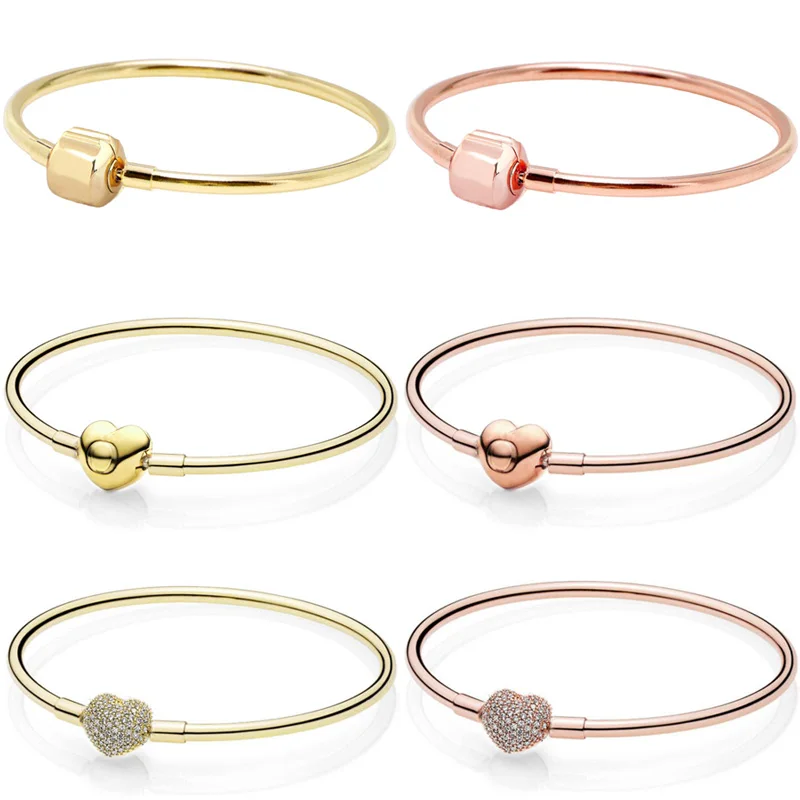 

Новые моменты, выложенные сердцем и цилиндрической застежкой, змеиный браслет-цепочка, браслет, подходящий для женского шарма, Diy европейские ювелирные изделия