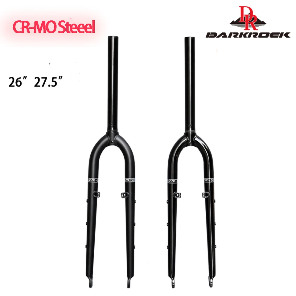 26/27.5er darkrock CM-3 /CM-5 cr-mo Vince 28.6mmディスクおよびvブレーキ mtb リジッドフォーク マウンテンバイクパーツ マットグロス 26&frasl;27.5ER DARKROCK CM-3 &frasl;CM-5 Cr-Mo Steels Front Fork 28.6