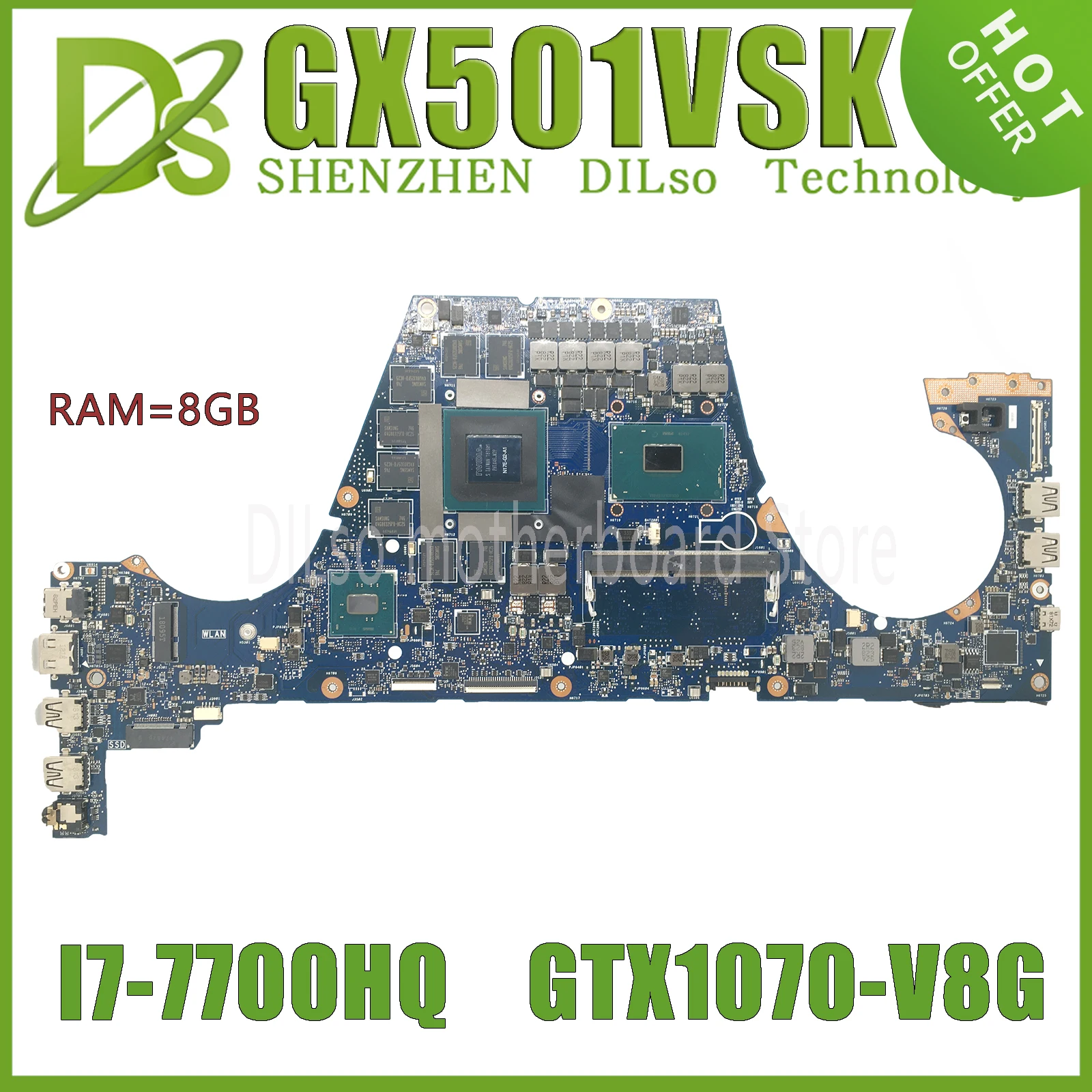 

KEFU GX501VSK материнская плата для ноутбука ASUS Zephyrus GX501V GX501 GX501VI GX501VIK материнская плата I7-7700HQ GTX1070 GTX1080/V8G 8G/RAM