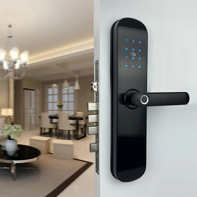 

Biometric Fingerprint Lock Home Security Entrance Smart Door Lock with TTLOCK Remotely Unlocking Door Access Control System